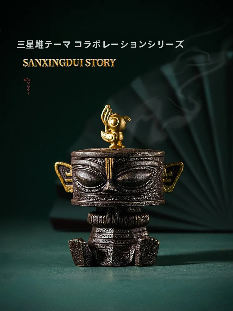 

Культурный сувенир: бронзовая курильница в стиле Долины рек, подарок для путешественников, с плетеным узором из перьев, материал корпуса — керамика.