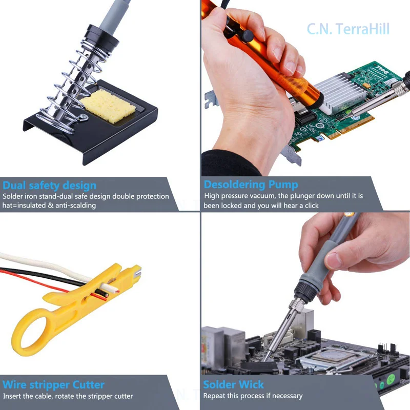 Electric Soldering Iron Kit wi - Diy Electronics Repair Kit ulasan dan harga