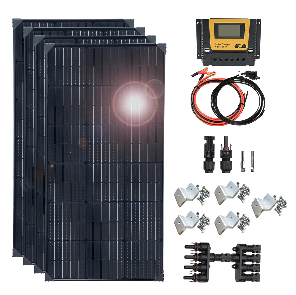 XINPUGUANG 400W Solar Panel kit Monocrystalline Solar Module For Home Charge camping car Suitable for 12V 100AH-200AH batteries