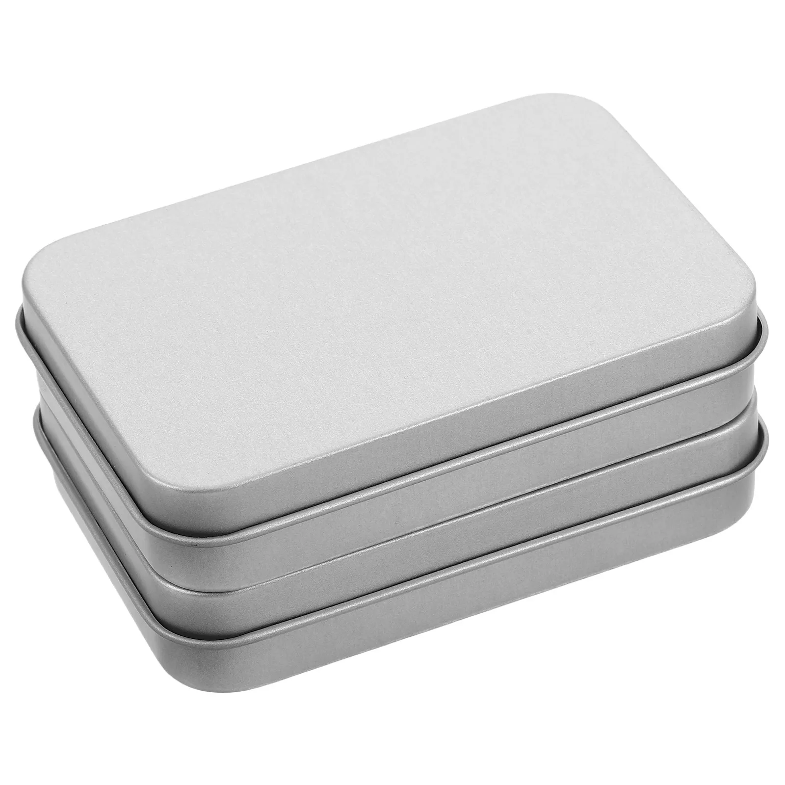 2Pcs Iron Boxes Small Rectangular Tinplate Candy Storage Boxes Hinged Lid Mini Metal Storage Containers Portable