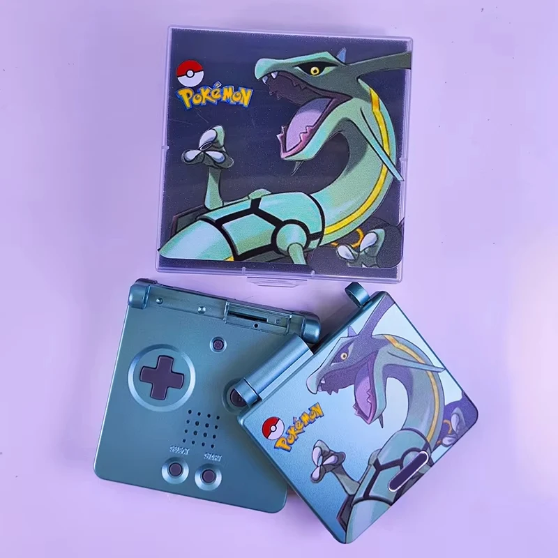 Conjunto de embalagem e concha GBA SP Estojo Rayquaza Limited Edition com caixa de embalagem compatível com tela ipS