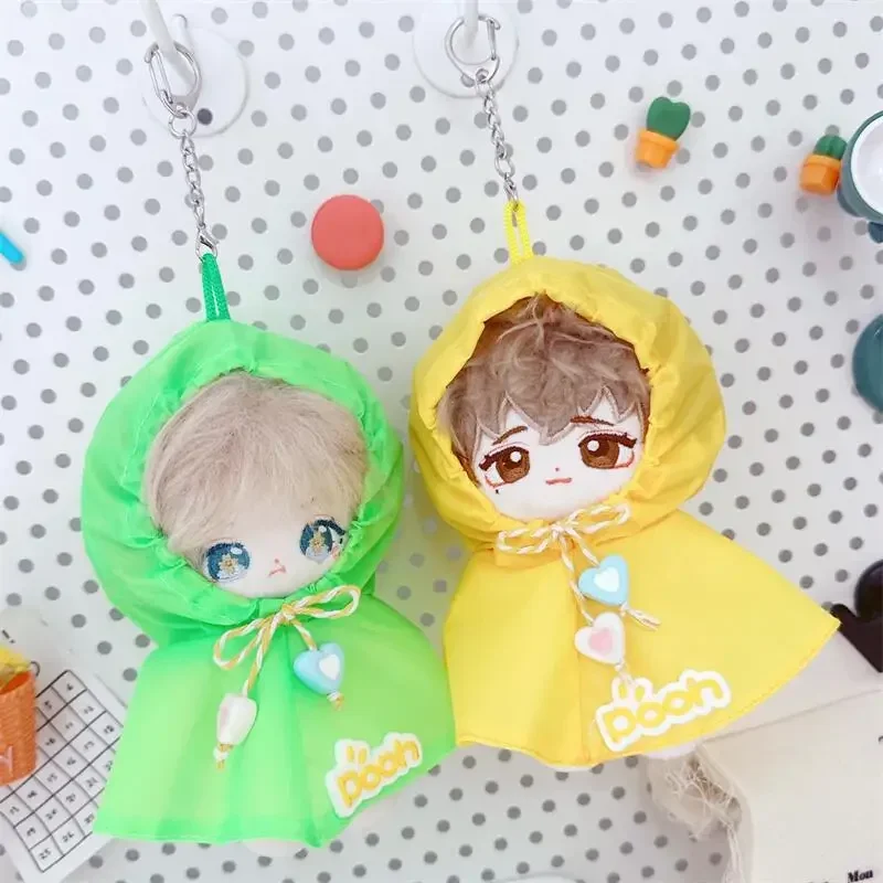 

Fashion 10cm Doll Clothes Outfit Raincoat Yellow Green Poncho Dress Up Doll Accessories Fans Gift Toy for 1/11 1/12 bjd Doll