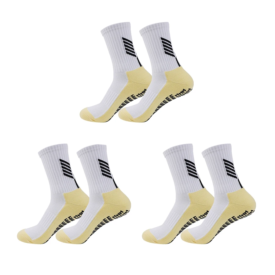 3 Pairs New Men Women Football Sports Socks Grip Non-slip Silicone Bottom Soccer Baseball Tennis Socks Trampoline Cycling Socks