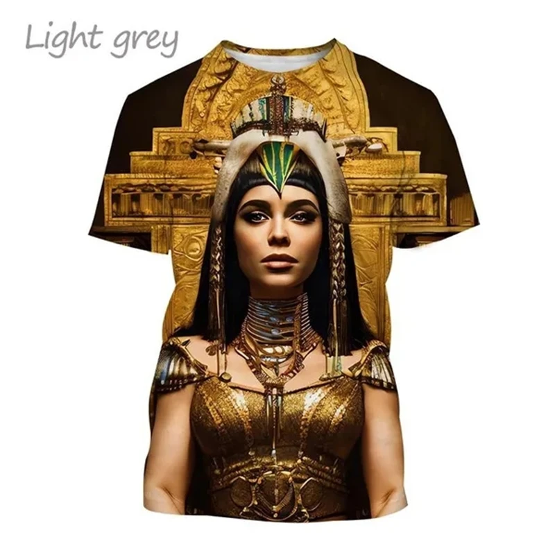 Hot Sale Cleopatra 3D Printed T-shirt Personality Egyptian Pharaoh Pyramid Queens Of Egypt Fashion Unisex Casual Harajuku Tops