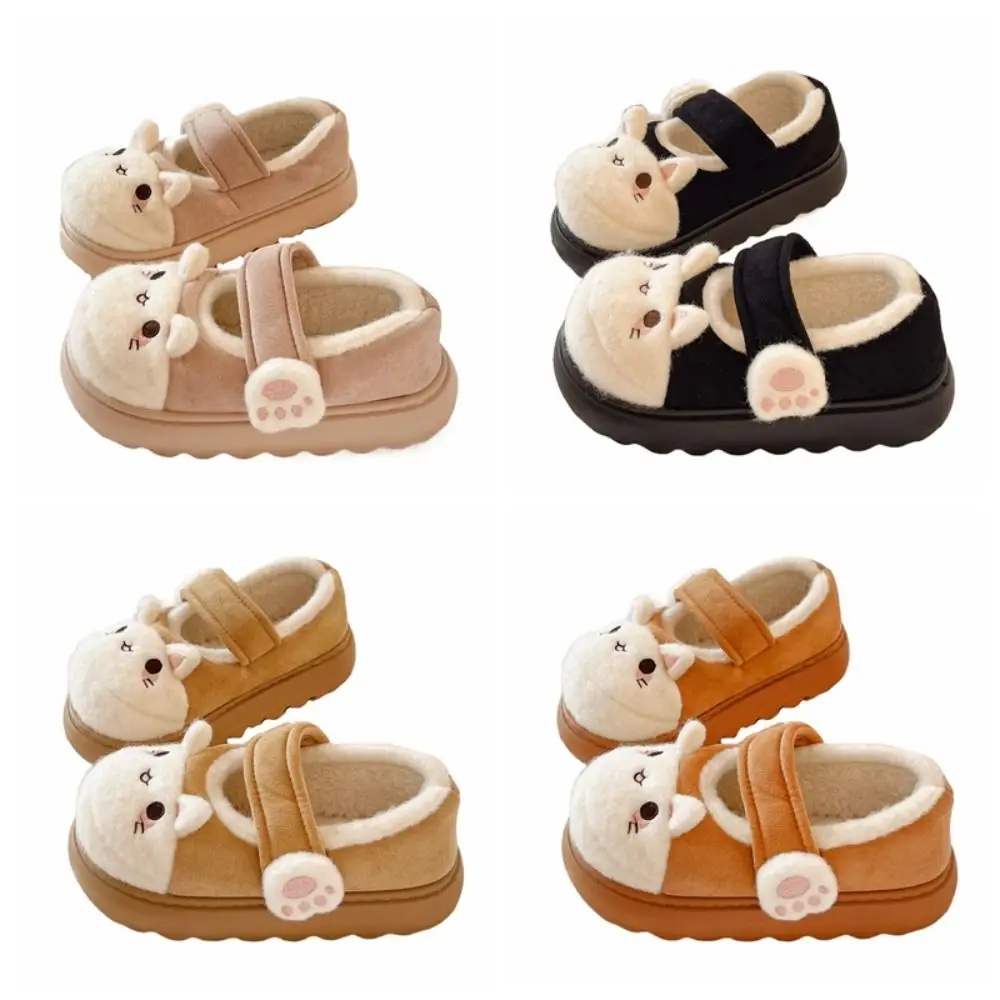 لطيف الكرتون القط باو أحذية Kawaii Homewear سميكة نعال تدفئة لوليتا سميكة وحيد أفخم الطابق أحذية النساء #6