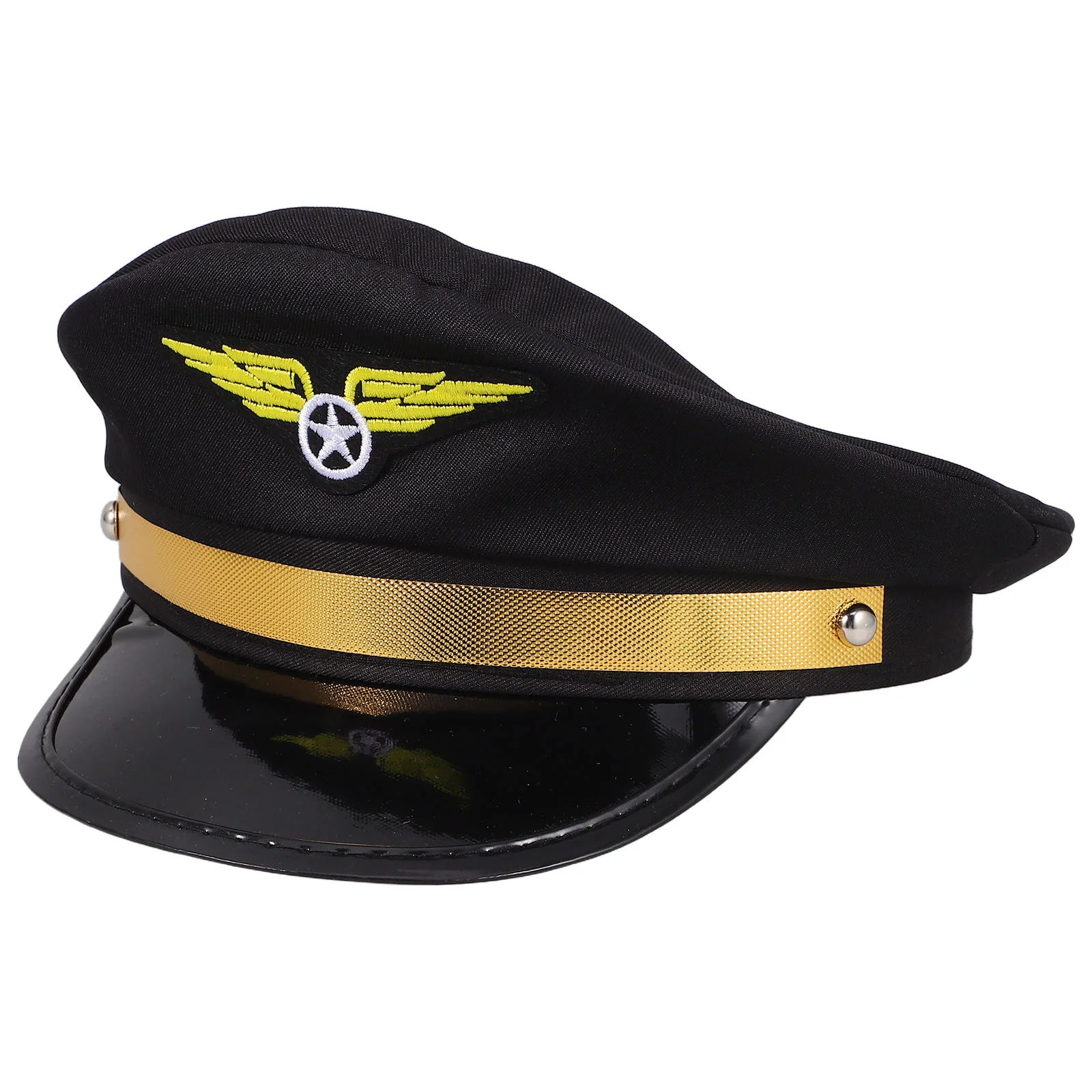 Pilot Hat Navy Captain Fighter Accessories Airplane Costume Adult Plastic Airline