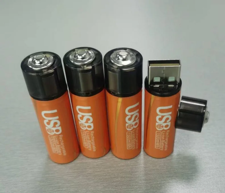 2 baterias de lítio aa recarregáveis usb 1500mwh, 4 pacotes para brinquedos, controle remoto, mouse, 1.5v, tensão constante