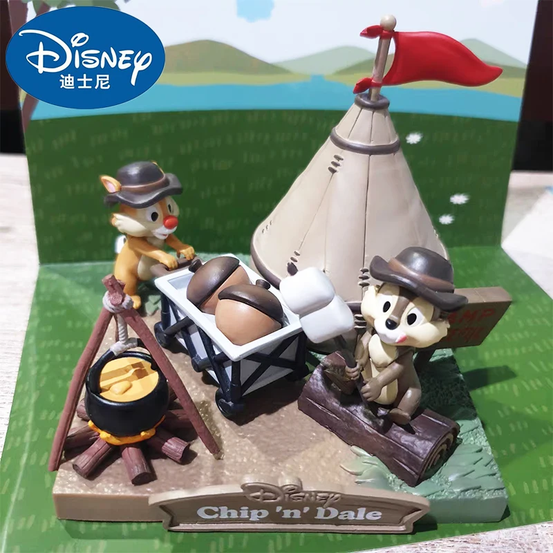 

Disney Camping Series Cartoon Figure Duck Donald Mickey Minnie Mouse Goofy Chip N Dale Pluto Figurine Doll Desktop Toy Kid Gifts