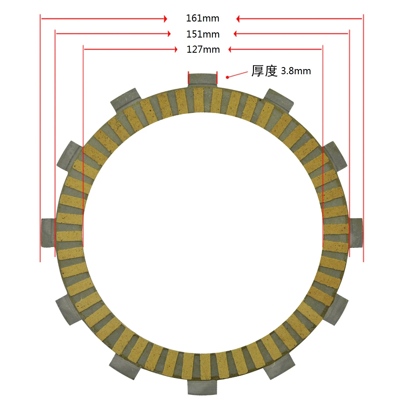 LP 8 Pcs Motorcycle Fibrous Clutch Discs Plates For HONDA VT1300 10-20 VTX1300 04-09 VTX1800 02-08 VT VTX 1300 1800