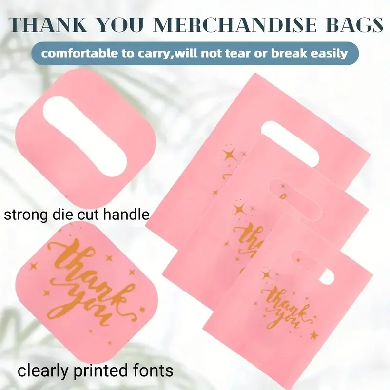 50/100pcs various sizes reinforced plastic gift bag, multi-functional pearlescent tote bag for wedding, birthday, bridal gift