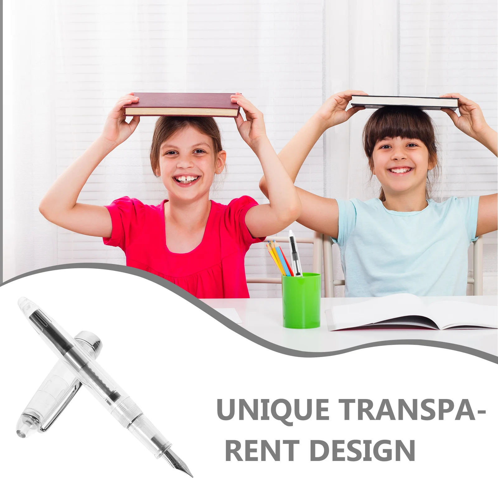 

Transparent Fountain Pen Piston Fill Ink Capacity Acrylic Design For School Office Writing Calligraphy Exam