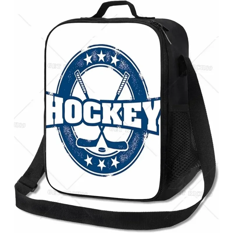 

Sports Hockey Bowling Reusable Insulated Lunch Bag for Men Women Ball Cooler Tote Lunch Box with Pocket for Work Picnic