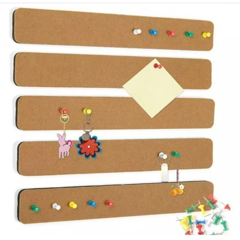 8PCS Polyester Fiber Felt Strip Adhesive Tabs Included Practical Bulletin Board Strip Decorative Wall Decor Sticker