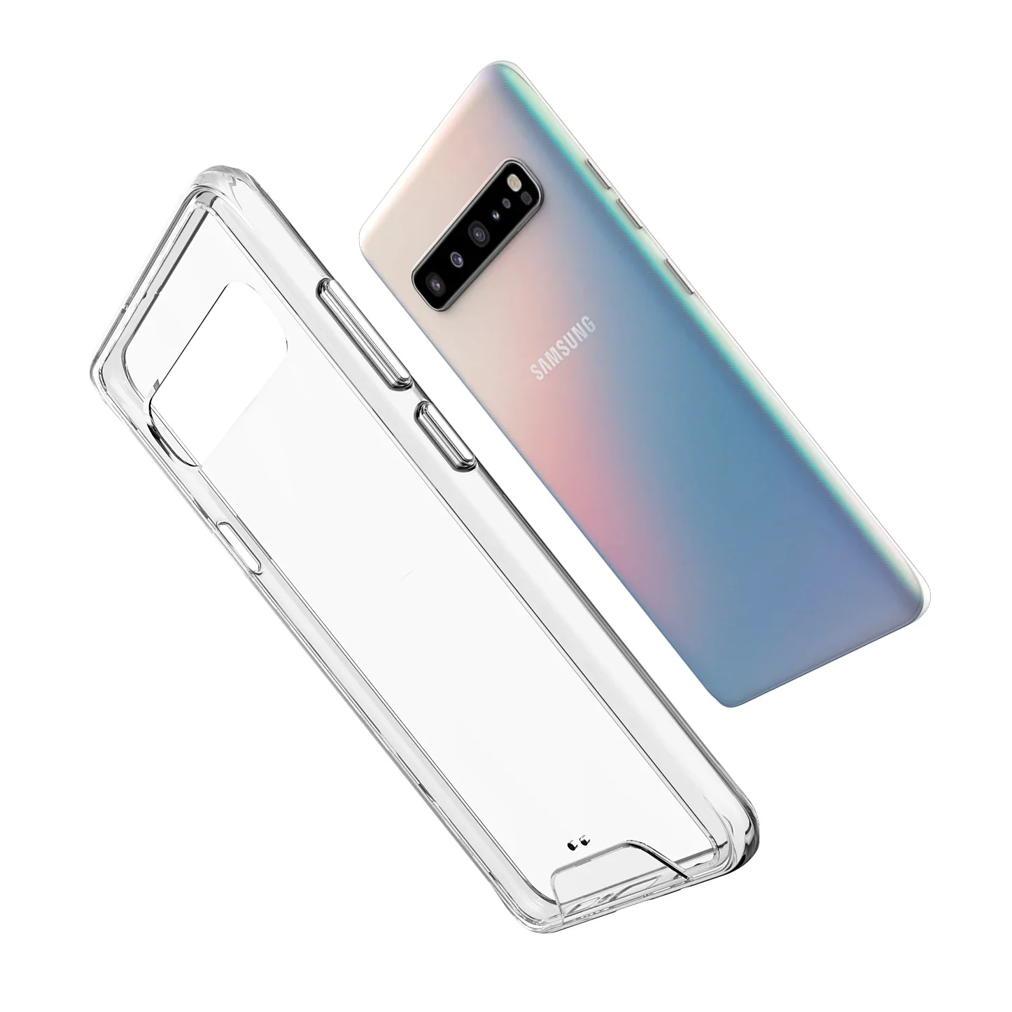 Space Transparent Case for Samsung Galaxy S10 Plus 5G S10Plus Soft TPU + Hard PC HD Clear Shell Hybrid Shockproof Cover
