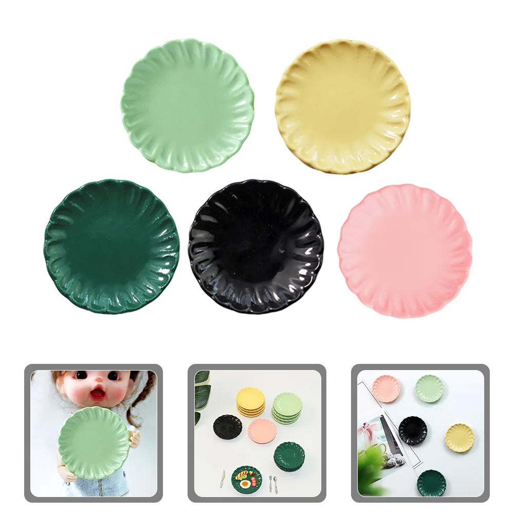 

5 Pcs Kids Toy Miniature Food Dish Kitchen Accessories Tableware Tiny Toys House Child