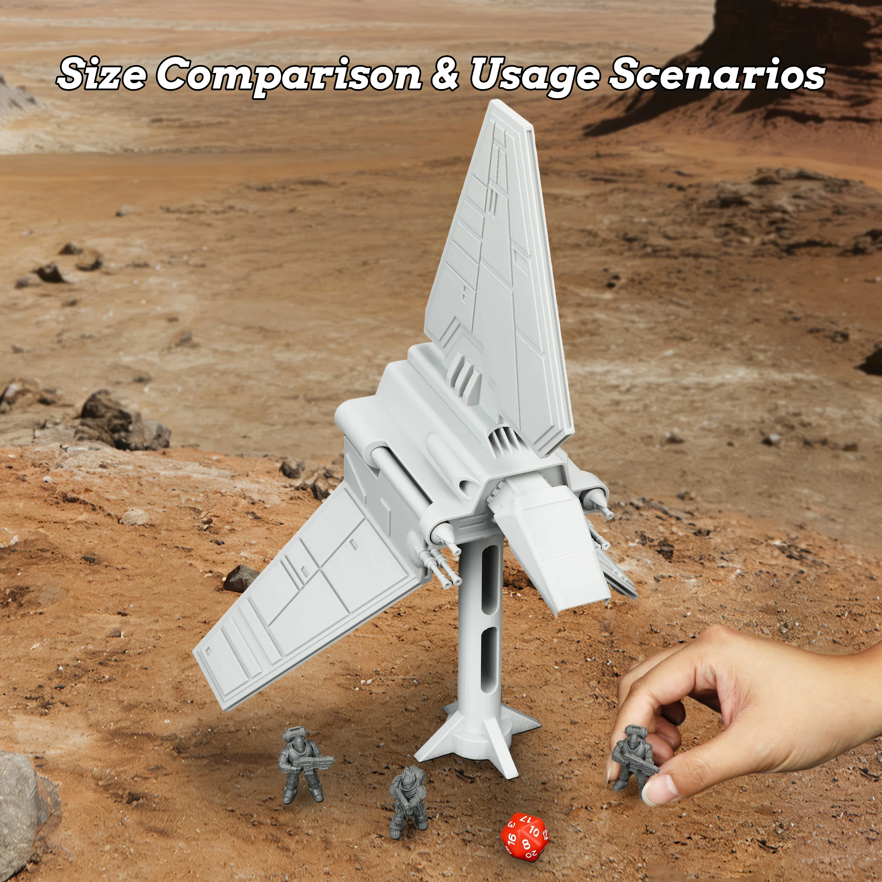 Sci-Fi Vehicle Miniature - Transport Craft for TRPG Adventures, Easy-Assembly Miniature for Dioramas, Collections & Creative RPG