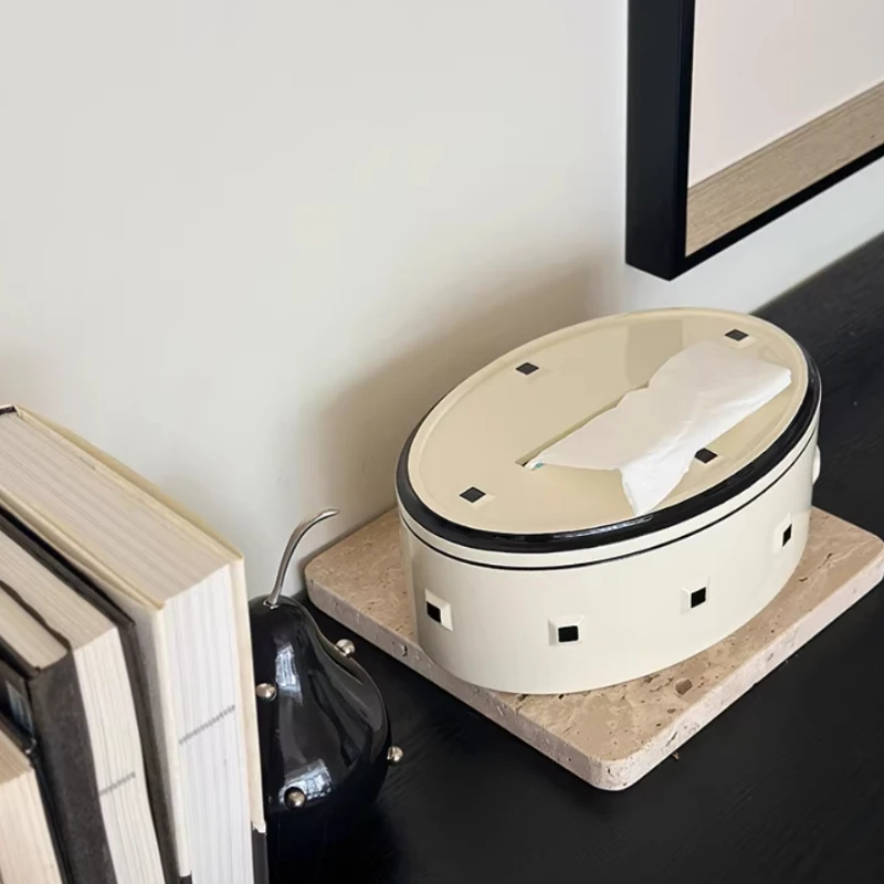 

Креативная коробка для салфеток Square Circle из смолы, настольный декор для прихожей, изысканный органайзер для салфеток Servilletero
