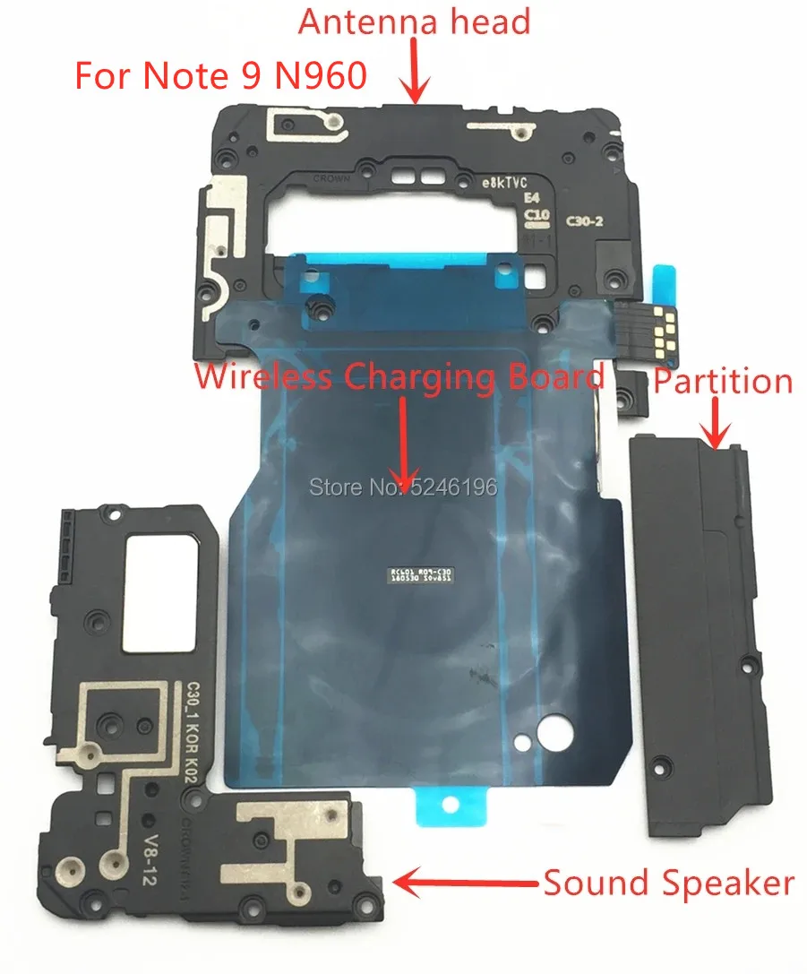 1pcs Wireless charging board NFC Signal Antenna Cover Bottom Sound Speaker For Samsung Galaxy Note 9 N960 N960F Replace Part