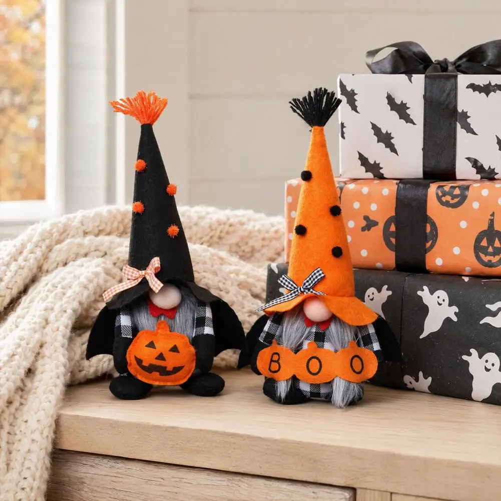 Gnome Centerpieces Party Centerpieces Halloween Plush Gnome Decoration Spooky Pumpkin Boo Figurine Swedish Tomte Elf for Home