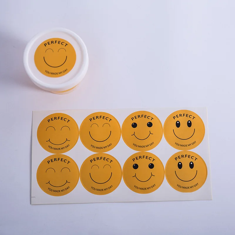 Smiley Face Sticker for Kids Toys Reward Seal Labels Christmas Gift Package Birthday Party Decoration Envelope Sealing 