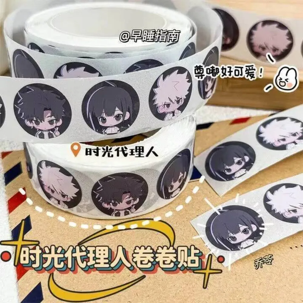 

1 рулон, 500 шт., ссылка на щелчку, аниме Q версия, мультяшный журнал, декоративная лента, кавайная круглая уплотнительная наклейка для девочек