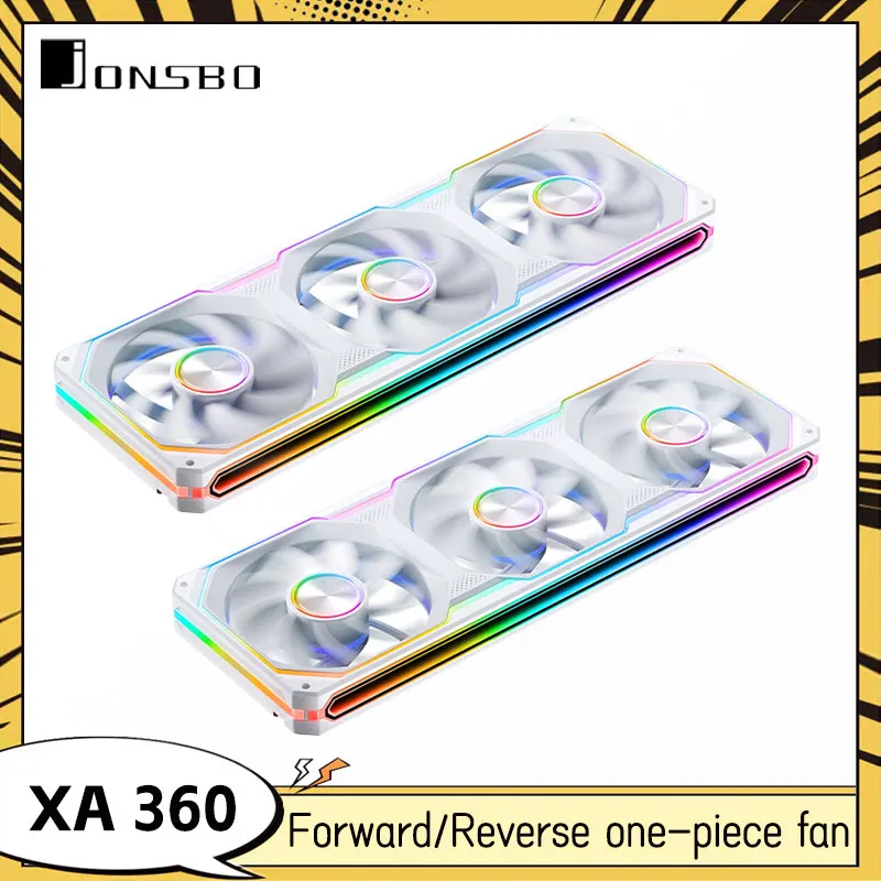 

JONSBO Blade of Light and Shadow XA-360 Вентилятор корпуса компьютера ARGB Световой эффект 12 см Строительный блок Цельный охлаждающий вентилятор Белый