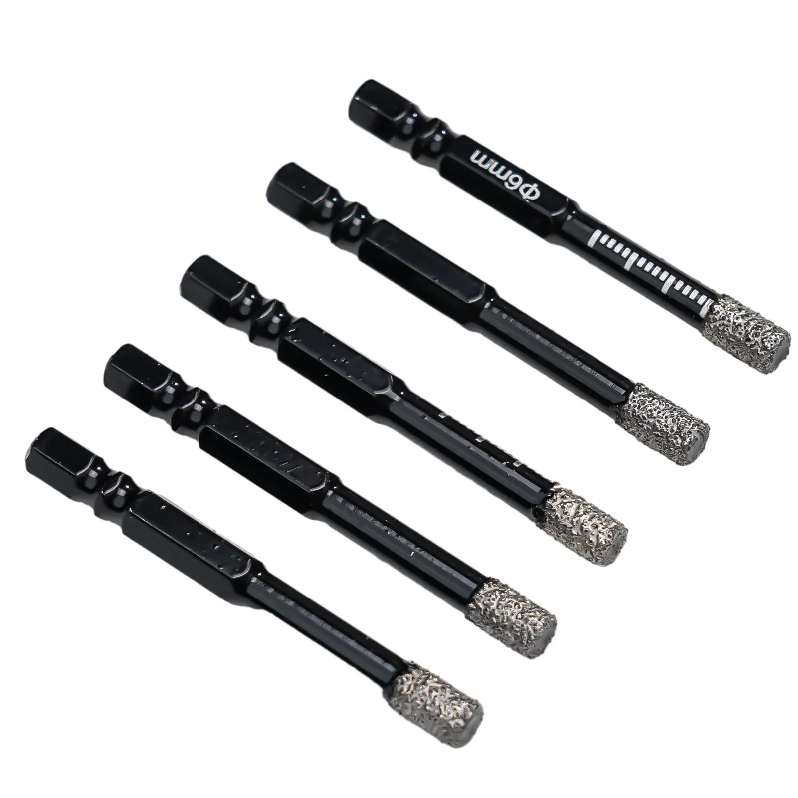 

5pcs Hexagonal Shank Brazed Dry Ceramic Tile Diamond Drill Bit 6 8mmMarble Ceramic Granite Porcelain Cup Saw Hole Open