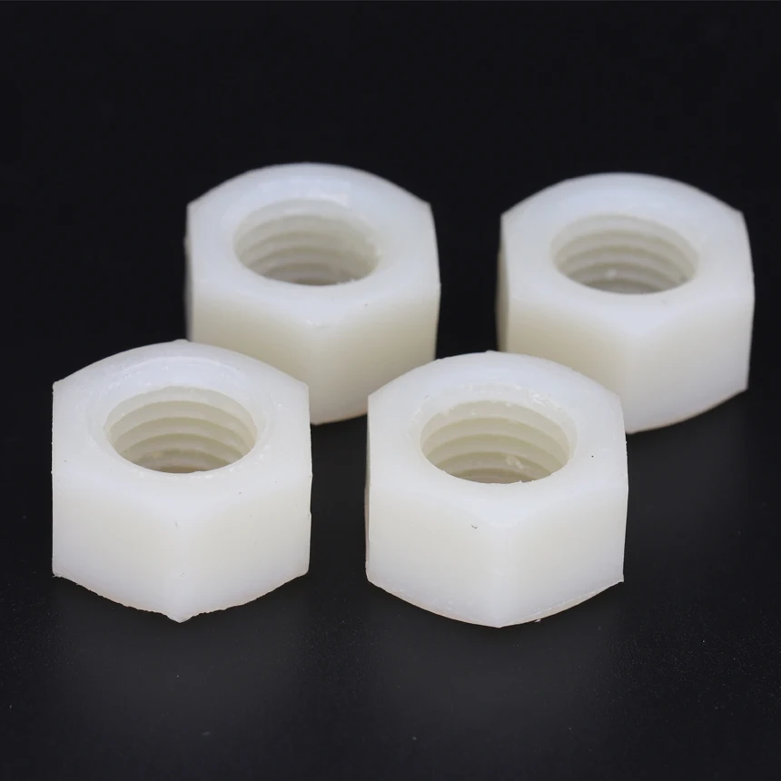 M2 M2.5 M3 M4 M5 M6 DIN934 White Acrylic Metric Thread Antistatic Insulation Hex Nuts Hexagon Hexagonal Nylon Plastic Nut