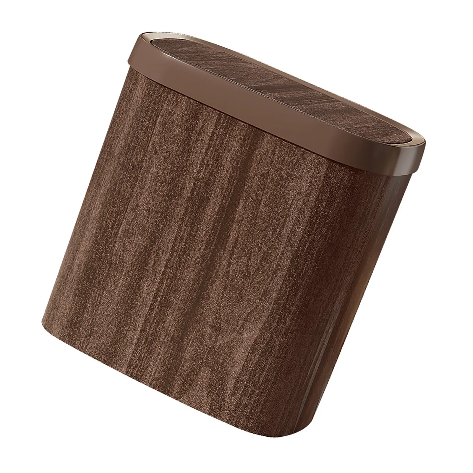 

Мусорное ведро 9 л с эффектом деревянной текстуры, тонкое, с откидной крышкой, компактное, экономит место, для ванной, кухни, офиса, дома, отеля, для небольших объемов мусора