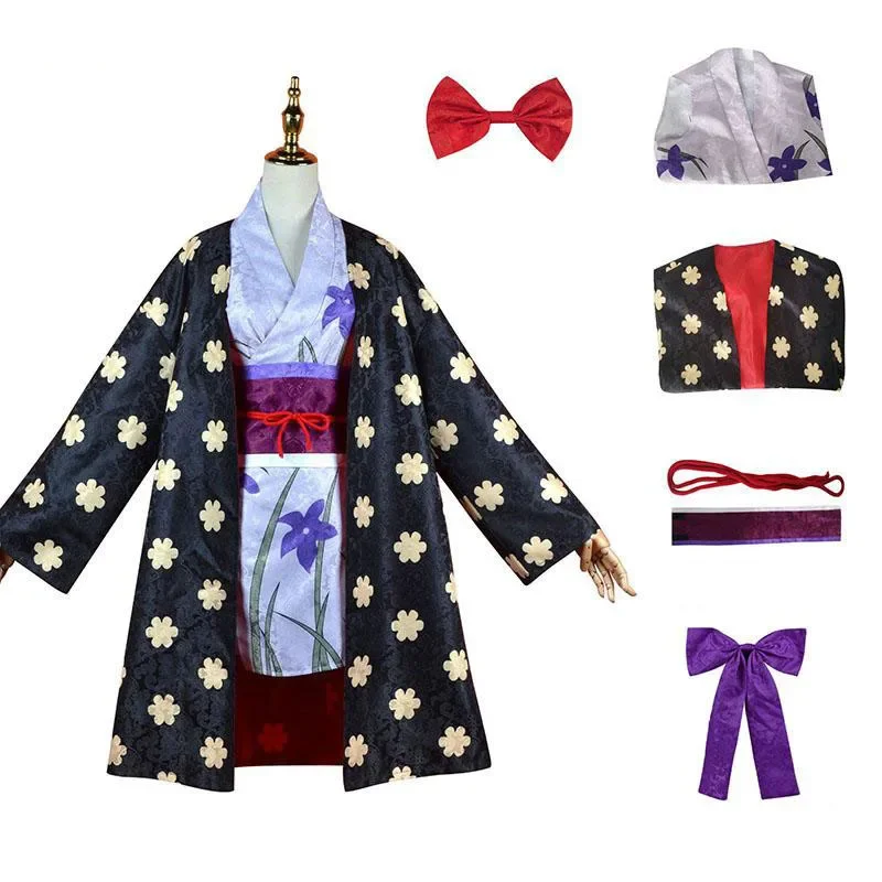 6PC Set Nico Robin Costume Cosplay Figura Miss Allsunday Donne Anime Kimono Abiti Halloween Natale Carnevale Vestito di un pezzo