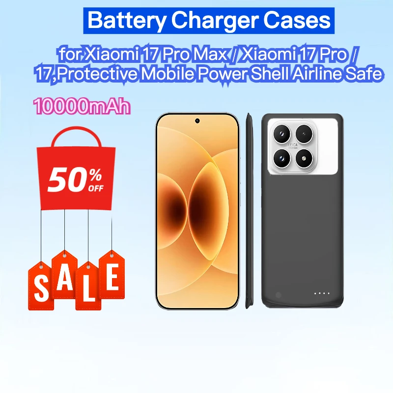 Nuova custodia per batteria portatile con clip posteriore da 10 Ah per Xiaomi 17 Pro Max / Xiaomi 17 Pro/17 Custodia protettiva per alimentazione mobile Compagnia aerea sicura