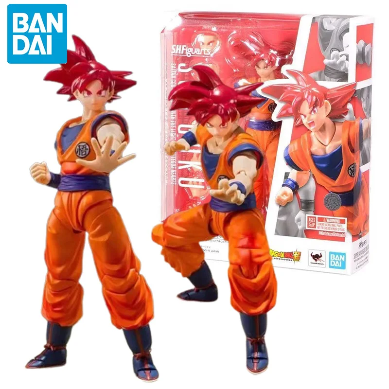 

Bandai Original Dragon Ball Z S.h.figuarts Figure Super Saiyan God Red Hair Son Goku Action Figurine Pvc Anime Model Statue Toy