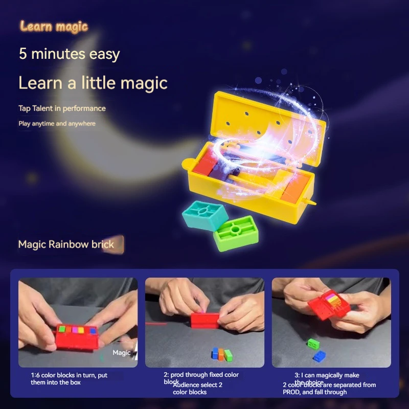 8PCS Magic Tricks Items for Kids Magic Props Det Kit Children Beginner Magical Puzzle Classic Party Stage Toys with Instruction