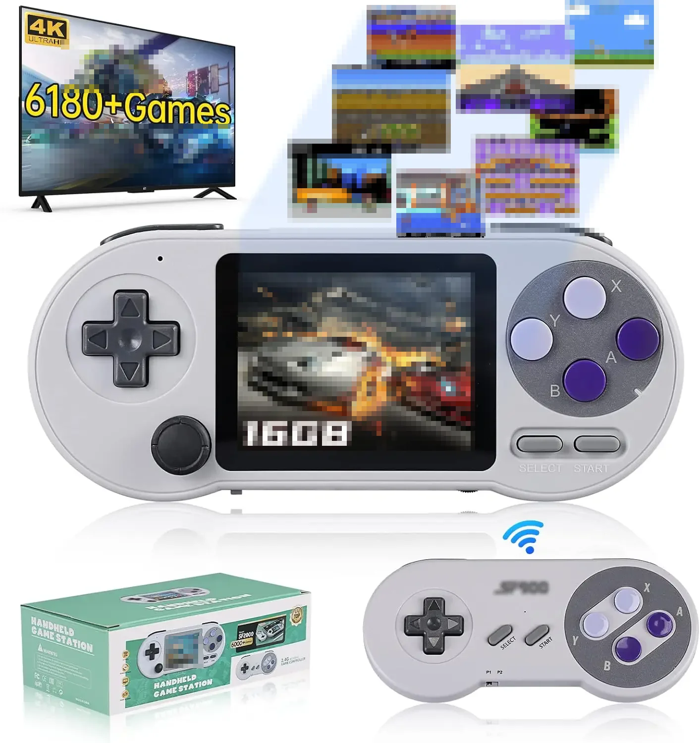 STORM WYRM 3.0 Inch IPS Screen Retro Game Wireless Console ,Handheld Game Station with Rechargeable Battery image 6
