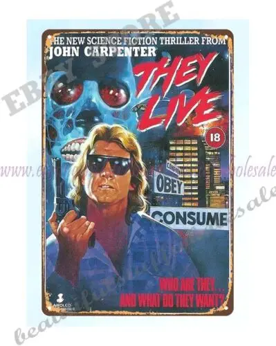 purchase art They Live horror movie poster thriller scary metal tin sign