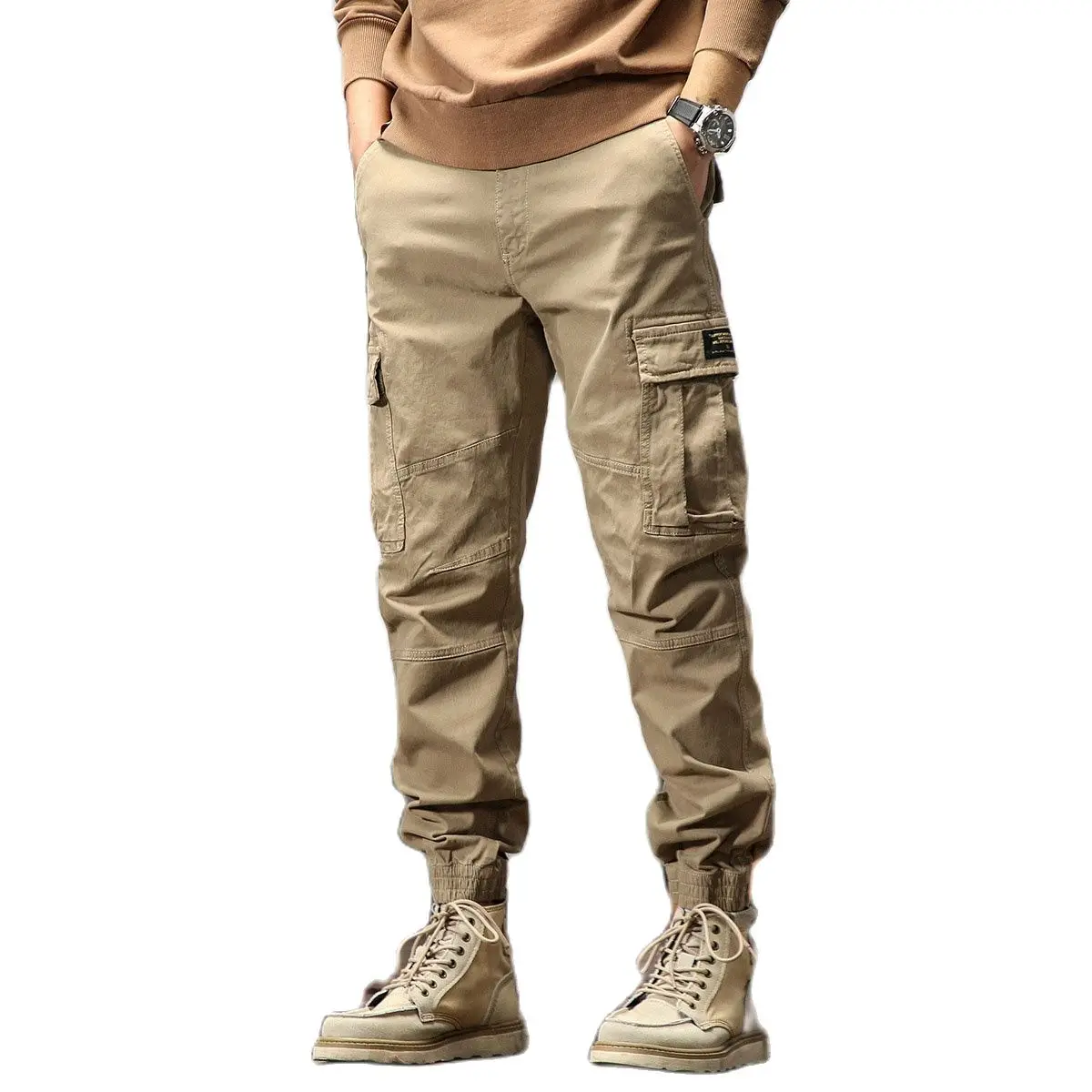 

Fashion Cotton Cargo Joggers Men Casual Loose Baggy Trousers Streetwear Tactical Pants Clothing