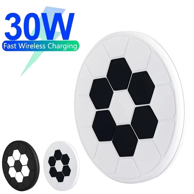 Cartoon Football Wireless Charger For iPhone Xiaomi Huawei Android Phone USB Type C Fast Charging Station Desktop Charger Dock