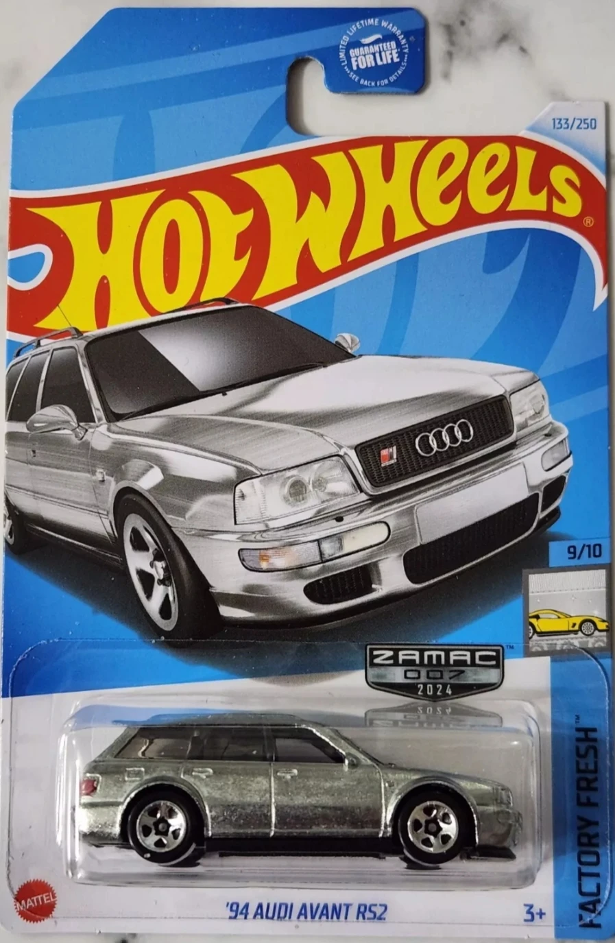 

2024-133 Hot Wheels Cars 94 AUDI AVANT RS2 ZAMAC 1/64 Металлическая литая под давлением модель Коллекция игрушечных транспортных средств