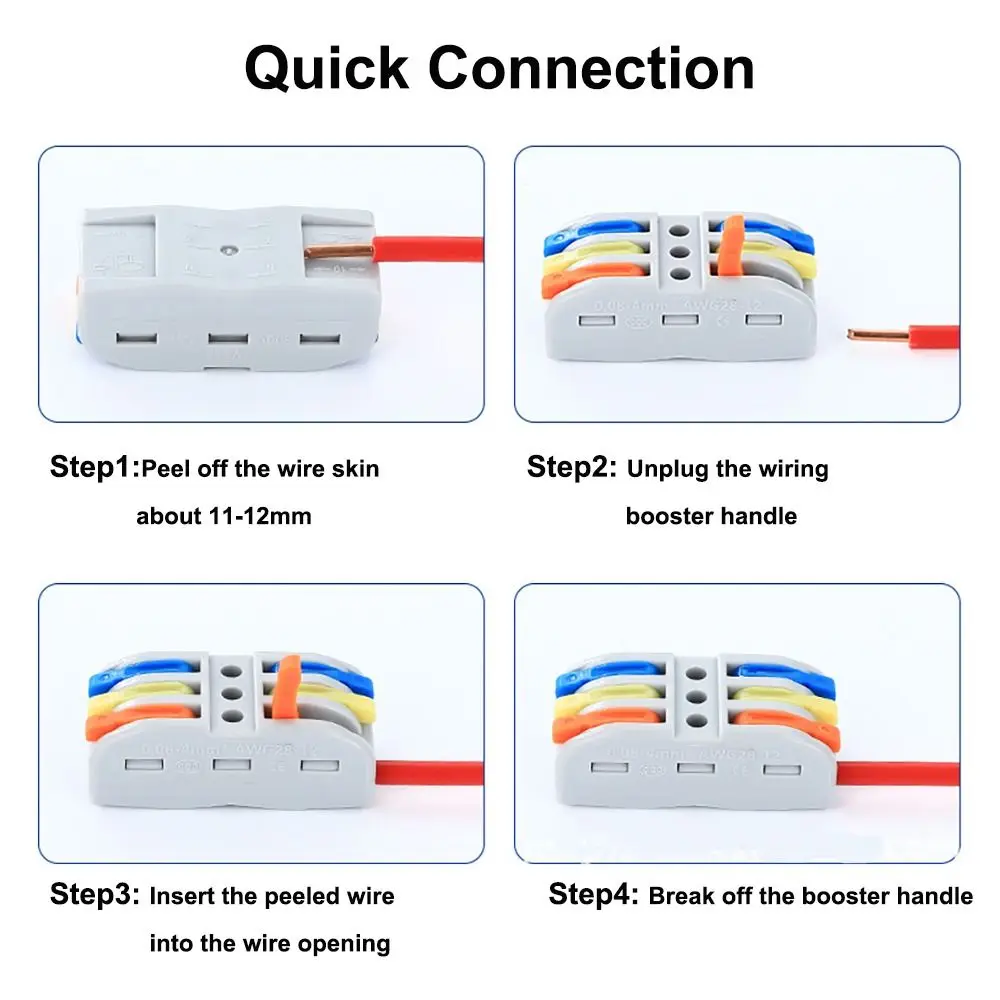 Quick Electrical Cable Splice Mini Quick Terminal Block Universal Compact Fast Connector Wire Connector Electrical