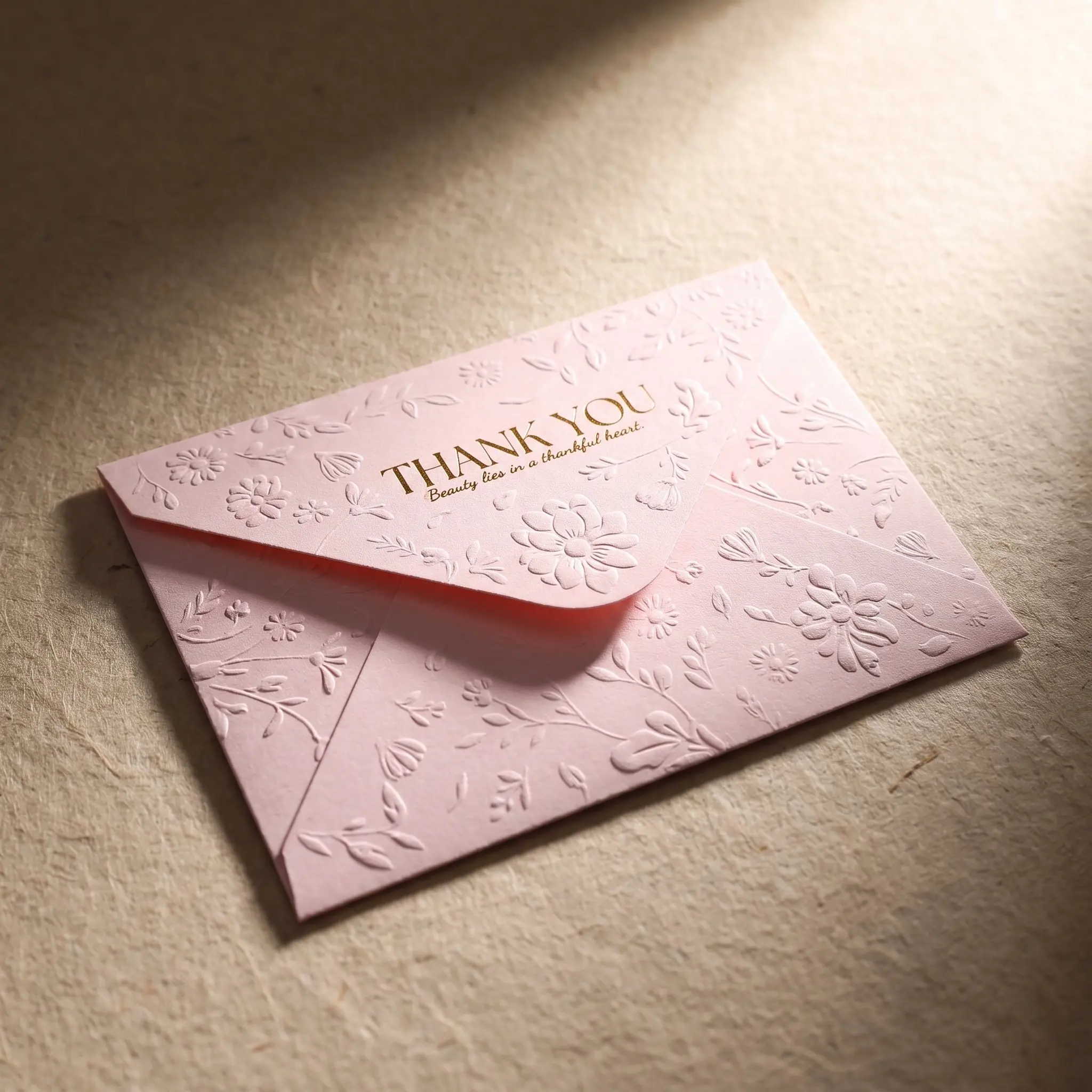 10Pcs Floral Embossed Envelopes with Foil Hot Stamping Decorative Paper Envelope for Wedding Invitation Thank You Supply