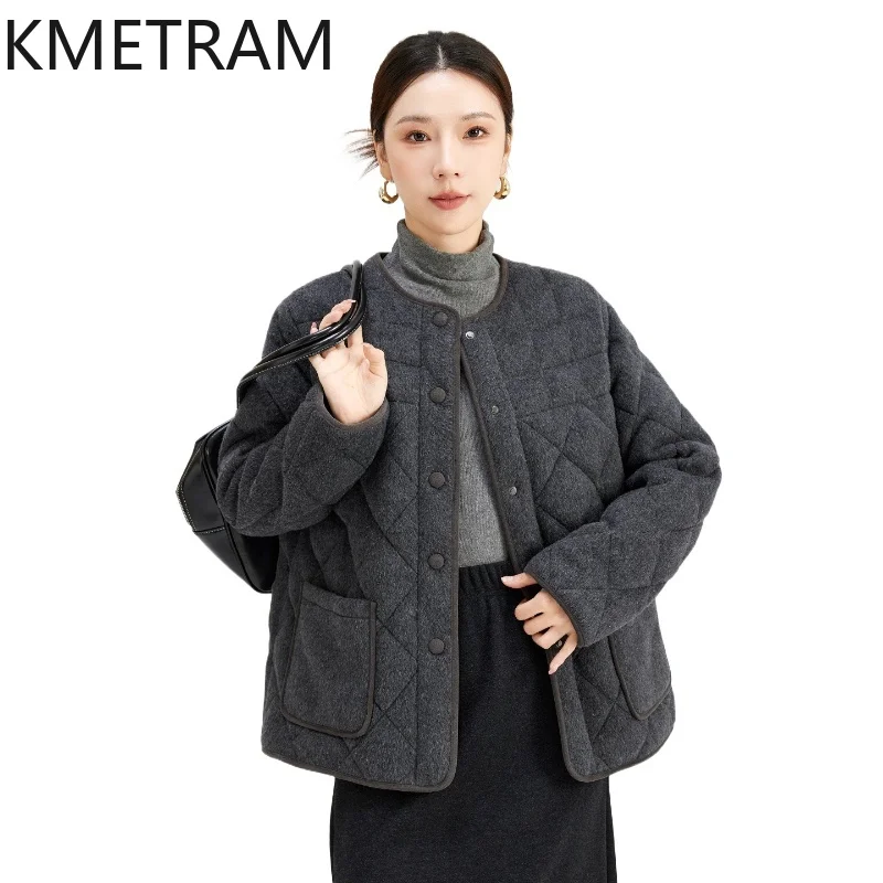

KMETRAM 95% Goose Down Jackets Women Fashion O-Neck Puffer Jacket Diamond Pattern Winter Coat 2026 Woman Clothing куртка женская