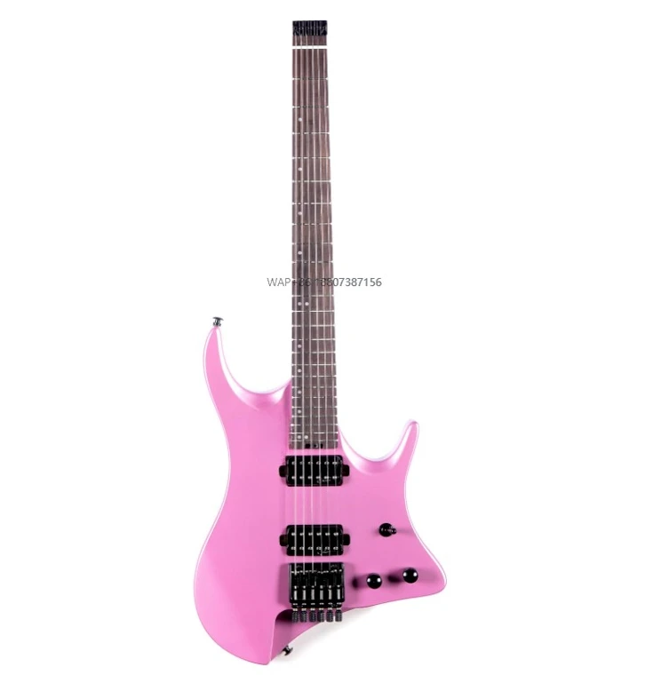 

6-Strings Headless Solid Mahogany Matte H-H Pickup 24 Frets BK Hardware Professional Bass Fully Enclosed