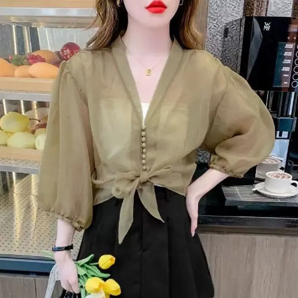 

Солнцезащитный шарф-накидка нового модного дизайна с завязками, однотонный, простой дизайн, в стиле High Street, женская одежда