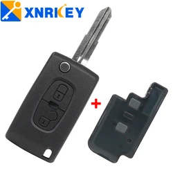 XNRKEY Flip Clé De Voiture Cas Pour KIT 4007 ET 4008 Pour Cristaux En C-CrosserC4 Aircross Remplacement 2 B Clé À Distance Shell MIT11R Lame