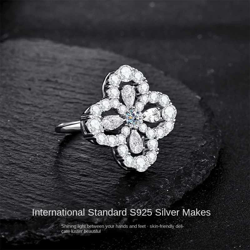 

S925 Серебряное кольцо Mosang с микроинкрустацией клевера, высококачественная встроенная тарелка для благовоний от комаров, универсальный дизайн для дома и сада