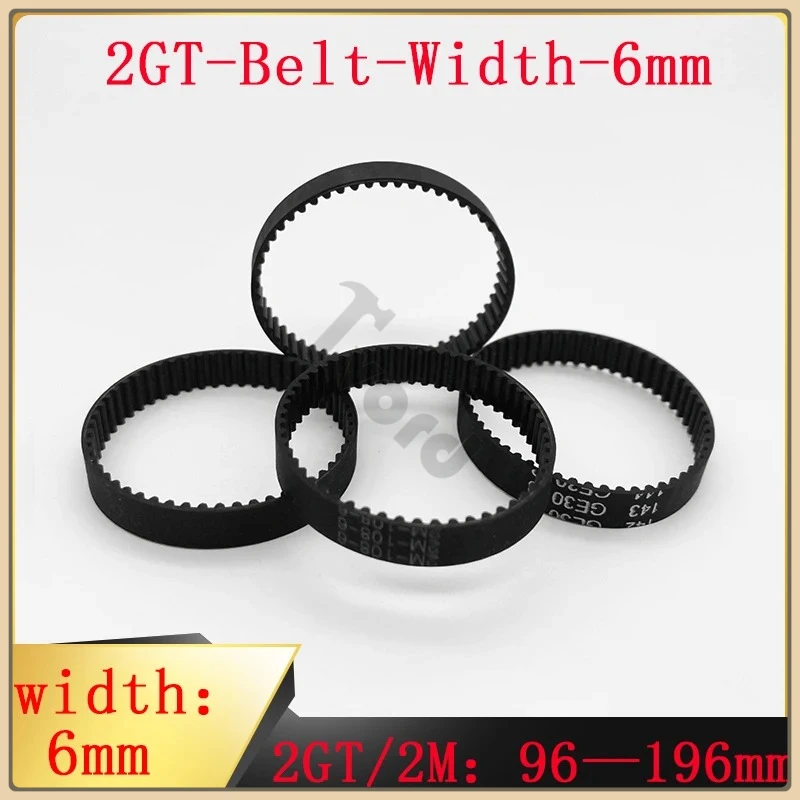 

GT2 Synchronous Timing Belt 98-196mm 3D Printer Accessory Width 6mm Rubber Seal 2GT Spacing 2mm