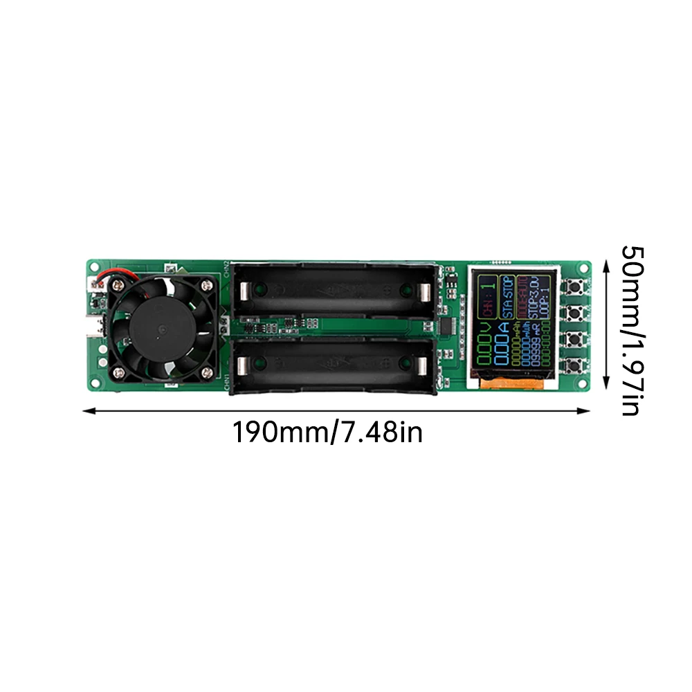 Tester di capacità della batteria al litio a doppio canale 18650 Tester di resistenza modulo rilevatore di alimentazione della batteria interfaccia