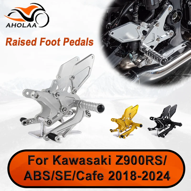 

For Kawasaki Z 900 Z900 RS Z900RS SE Cafe ABS 2018-2024 Raised Rear Footpeg Pedal Foot Pedals Adjustment Motorcycle Footrests