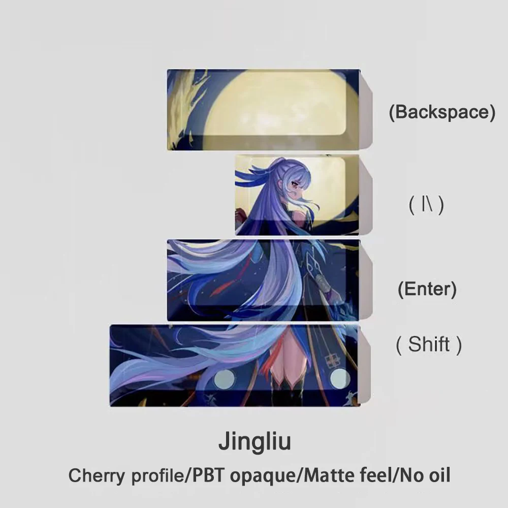 4 Keys Honkai Impact 3 Key Caps Tab Ctrl Win Keycaps Honkai: Star Rail Cherry Profile PBT Dye Subbed Anime Cartoon Gaming Keycap