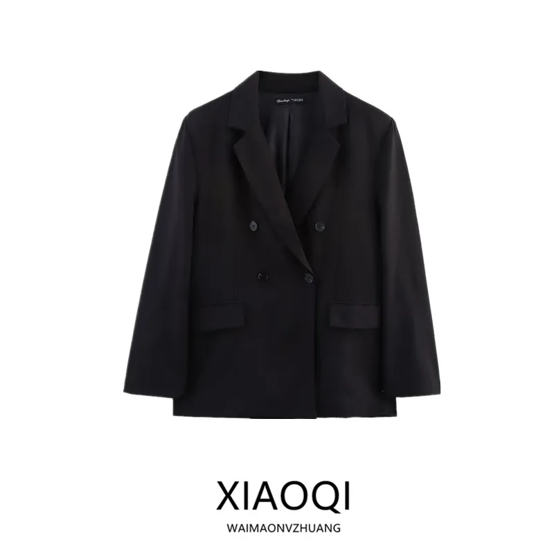 

Summer 2025 New Women's Faion oulder Padded Loose Commute Personali Suit Jaet Long Sve Versatile Regular Length